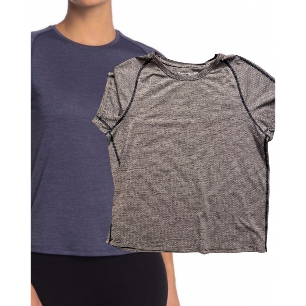 Outdoor Voices CloudKnit Short Sleeve Tee Heather Gray Large